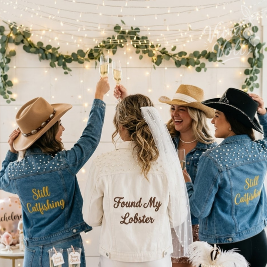 Personalized Pearl Bridal Party Denim Jacket