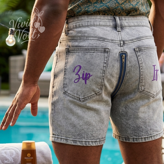 Vivid Volt Positions Personalized Denim Shorts as an Alternative to Novelty Gag Gifts