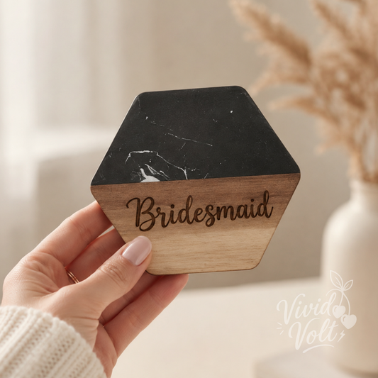 Personalized Marble & Wood Coasters