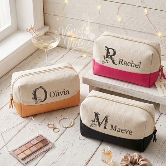 Custom Embroidered Cosmetic & Travel Pouch