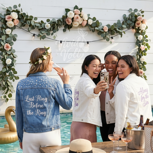 Personalized Pearl Bridal Party Denim Jacket
