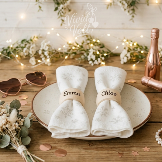 Personalized Wooden Table Decor Napkin Rings